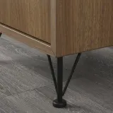 IKEA EKET (ИКЕА ЕКЕТ) — Комбинация шкафчиков на ножках, орех/чёрный металл 35x35x80 см — фото 4