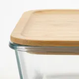 IKEA 365+ (ИКЕА 365+) — Контейнер для еды с крышкой, большой прямоугольный стекло/бамбук 3.1 л — фото 5