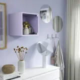 IKEA EKET (ИКЕА ЕКЕТ) — Шкаф настенный со стеклянной дверцей, бледно-фиолетовый 35x35x35 см — фото 2