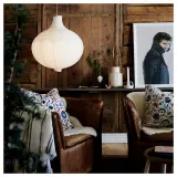 IKEA RISBYN (ИКЕА РИСБЙН) — / HAVSDJUP Лампа подвесная, в форме луковицы/белая 57 см — фото 2