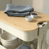 IKEA RÅSKOG (ИКЕА РОСКОГ) — / NORRÅVA Тележка с крышкой, бежевая 28x38x62 см — фото 2