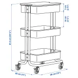 IKEA RÅSKOG (ИКЕА РОСКОГ) — / NORRÅVA Тележка с крышкой, бежевая 28x38x62 см — фото 3