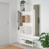 IKEA EKET (ИКЕА ЕКЕТ) — Комбинация навесных шкафов, имитация дуба, окрашенного в белый цвет/белый, 105x35x70 см — фото 4