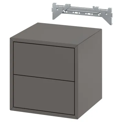 IKEA EKET (ИКЕА ЕКЕТ) — Шкаф навесной с 2 ящиками, тёмно-серый, 35x35x35 см