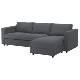 IKEA VIMLE (ИКЕА ВИМЛЕ) — Чехол на диван раскладной 3-местный с шезлонгом, Гуннаред средне-серый — фото 3