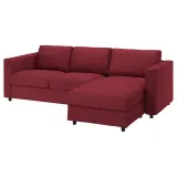IKEA VIMLE (ИКЕА ВИМЛЕ) — Чехол на раскладной диван 3-местный, с шезлонгом/Лейде красно-коричневый — фото 3