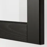 IKEA METOD (ИКЕА МЕТОД) — Шкаф навесной со стеклянной дверью, белый/Лерхюттан тонированный в чёрный 40x40 см — фото 2