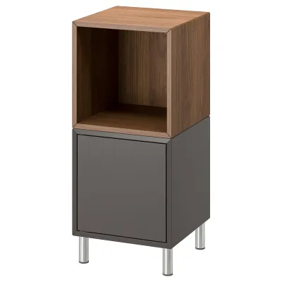IKEA EKET (ИКЕА ЕКЕТ) — Комбинация шкафов на ножках, тёмно-серый/орех 35x35x80 см