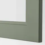 IKEA METOD (ИКЕА МЕТОД) — Шкаф навесной со стеклянной дверью, белый/Акстад серо-зелёный 40x40 см — фото 2