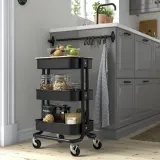 IKEA RÅSKOG (ИКЕА РОСКОГ) — / NORRÅVA Тележка с крышкой, чёрная 28x38x61 см — фото 2