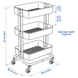 IKEA RÅSKOG (ИКЕА РОСКОГ) — / NORRÅVA Тележка с крышкой, чёрная 28x38x61 см — фото 7