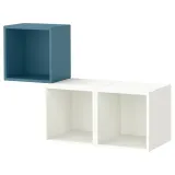 IKEA EKET (ИКЕА ЕКЕТ) — Комбинация настенных шкафов, тёмный серо-синий/белый 105x35x70 см — фото 1