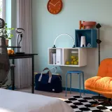IKEA EKET (ИКЕА ЕКЕТ) — Комбинация настенных шкафов, тёмный серо-синий/белый 105x35x70 см — фото 2