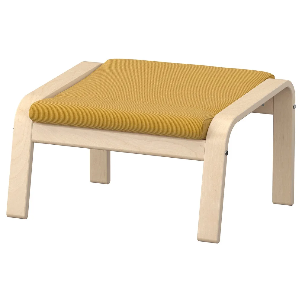 IKEA POÄNG (ИКЕА ПОЭНГ) - Подставка для ног - берёзовый шпон/Келинге тёмно-жёлтый