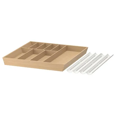 IKEA UPPDATERA (ИКЕА УППДАТЕРА) — Лоток для столовых приборов/держатель для специй, белый/бамбук 72x50 см