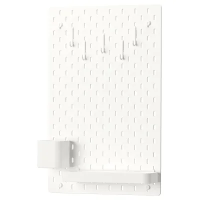 IKEA SKÅDIS (ИКЕА СКОДИС) — Перфорированная панель комбинация, белая 36x56 см