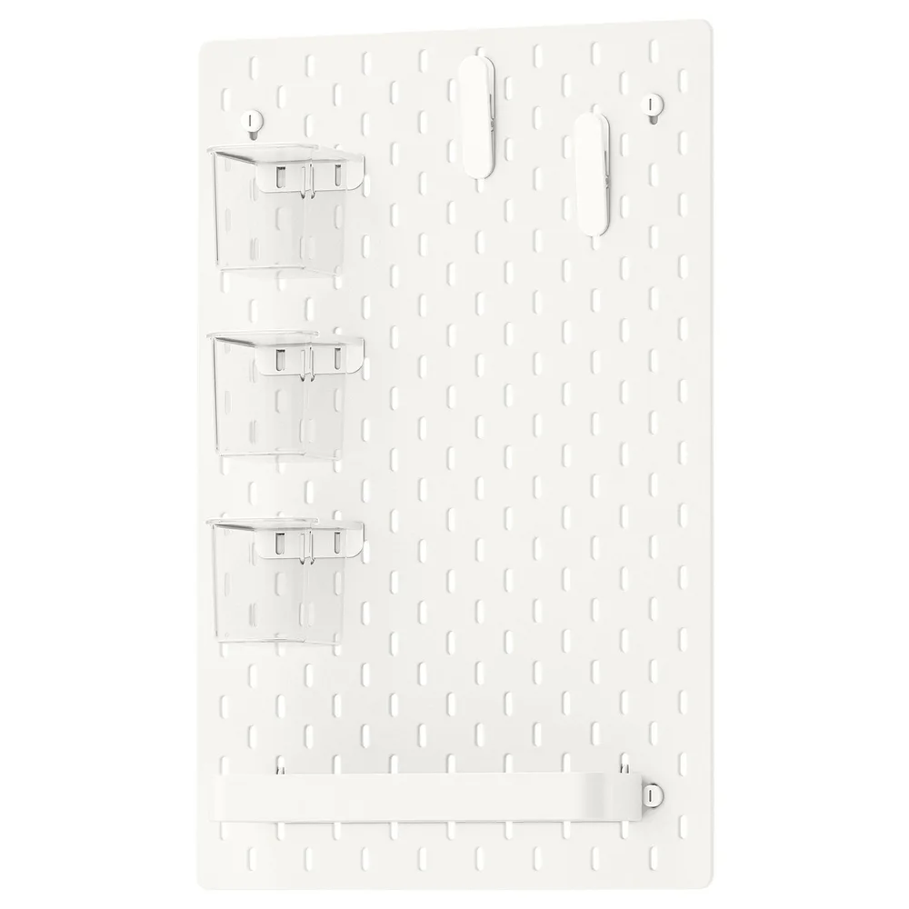 IKEA SKÅDIS (ИКЕА СКОДИС) — Перфорированная панель комбинация, белая