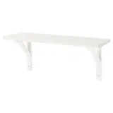 IKEA BURHULT (ИКЕА БУРХУЛТ) — / SANDSHULT Полка настенная, белый/белёная осина 59x20 см — фото 1
