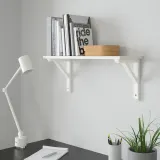 IKEA BURHULT (ИКЕА БУРХУЛТ) — / SANDSHULT Полка настенная, белый/белёная осина 59x20 см — фото 2