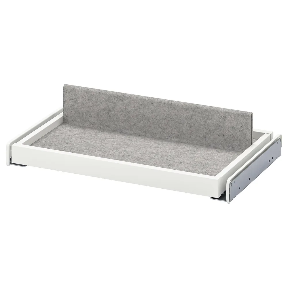 IKEA KOMPLEMENT (ИКЕА КОМПЛИМЕНТ) — Выдвижная полка с вкладышем для обуви, белый/светло-серый 50x35 см