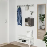 IKEA EKET (ИКЕА ЕКЕТ) — Шкаф настенный со стеклянной дверцей, тёмно-серый 35x25x35 см — фото 2