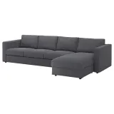 IKEA VIMLE (ИКЕА ВИМЛЕ) — Чехол дивана 4-местного с шезлонгом, Гуннаред средне-серый — фото 3