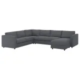 IKEA VIMLE (ИКЕА ВИМЛЕ) — Чехол углового дивана 5-местного раскладного с шезлонгом, Гуннаред средне-серый — фото 3