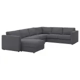 IKEA VIMLE (ИКЕА ВИМЛЕ) — Чехол углового дивана 5-местного с шезлонгом, Гуннаред средне-серый — фото 3