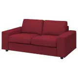IKEA VIMLE (ИКЕА ВИМЛЕ) — Чехол дивана 2-местного, с широкими подлокотниками/Лейде красный/коричневый — фото 2