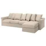 IKEA GRÖNLID (ИКЕА ГРЁНЛИД) — Чехол дивана 4-местного с шезлонгом, Хилларед бежевый — фото 2