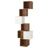 IKEA EKET (ИКЕА ЕКЕТ) — Комбинация настенных шкафов, орех/белый 80x35x210 см — фото 1