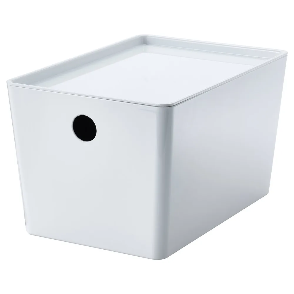 IKEA KUGGIS (ИКЕА КУГГИС) — Контейнер с крышкой, белый 18x26x15 см
