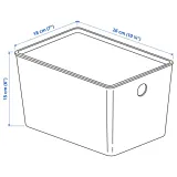 IKEA KUGGIS (ИКЕА КУГГИС) — Контейнер с крышкой, белый 18x26x15 см — фото 4