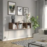 IKEA EKET (ИКЕА ЕКЕТ) — Комбинация навесных шкафчиков, орех 140x35x35 см — фото 2