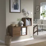 IKEA EKET (ИКЕА ЕКЕТ) — Комбинация навесных шкафчиков с ящиком, орех 105x35x70 см — фото 2