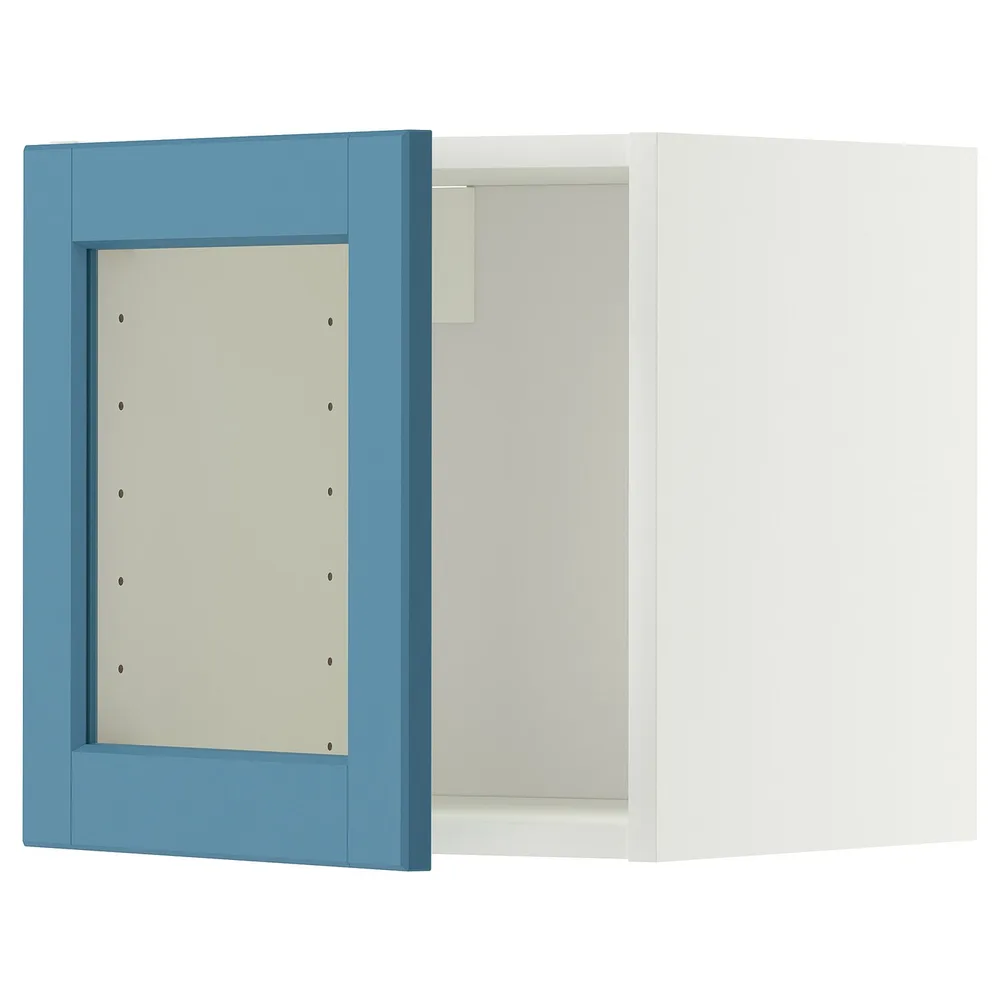 IKEA METOD (ИКЕА МЕТОД) — Шкаф навесной со стеклянной дверцей, белый/Lerhyttan синий 40x40 см