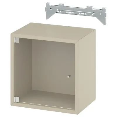 IKEA EKET (ИКЕА ЕКЕТ) — Шкаф настенный со стеклянной дверцей, бежевый 35x25x35 см