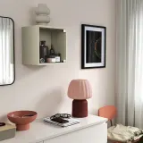 IKEA EKET (ИКЕА ЕКЕТ) — Шкаф настенный со стеклянной дверцей, бежевый 35x25x35 см — фото 2