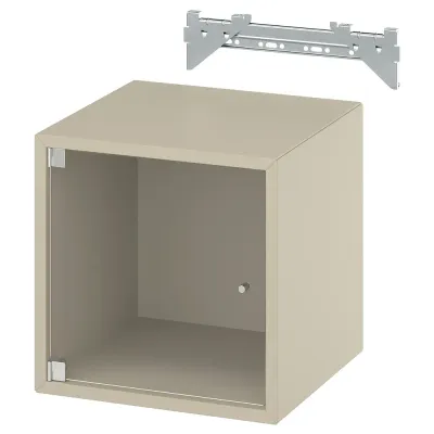 IKEA EKET (ИКЕА ЕКЕТ) — Шкаф настенный со стеклянной дверью, бежевый 35x35x35 см