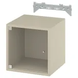 IKEA EKET (ИКЕА ЕКЕТ) — Шкаф настенный со стеклянной дверью, бежевый 35x35x35 см — фото 1