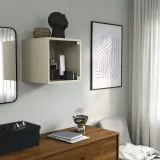 IKEA EKET (ИКЕА ЕКЕТ) — Шкаф настенный со стеклянной дверью, бежевый 35x35x35 см — фото 2
