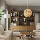 IKEA ÖDLEBLAD (ИКЕА ЁДЛЕБЛАД) — / SUNNEBY Лампа подвесная, берёзовый шпон/белый 48 см — фото 2