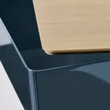 IKEA KUGGIS (ИКЕА КУГГИС) — Контейнер с крышкой, чёрно-синий/бамбук 18x26x8 см — фото 5