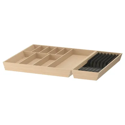 IKEA UPPDATERA (ИКЕА УППДАТЕРА) — Лоток для столовых приборов с отделением для ножей, светлый бамбук 72x50 см