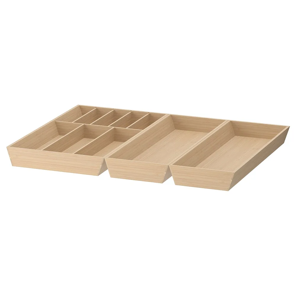 IKEA UPPDATERA (ИКЕА УППДАТЕРА) — Лоток для столовых приборов/2 лотка для принадлежностей, светлый бамбук 72x50 см