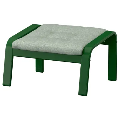 IKEA POÄNG  (ИКЕА ПОЭНГ)  -  Табурет для ног - тёмно-зелёный/Гуннаред светло-зелёный