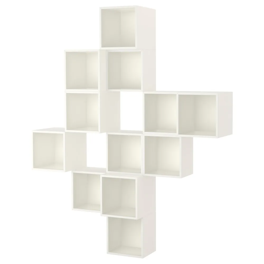 IKEA EKET (ИКЕА ЕКЕТ) — Комбинация настенных шкафов, белая 175x35x210 см