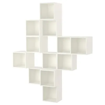IKEA EKET (ИКЕА ЕКЕТ) — Комбинация настенных шкафов, белая 175x35x210 см