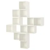 IKEA EKET (ИКЕА ЕКЕТ) — Комбинация настенных шкафов, белая 175x35x210 см — фото 1