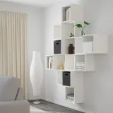 IKEA EKET (ИКЕА ЕКЕТ) — Комбинация настенных шкафов, белая 175x35x210 см — фото 3